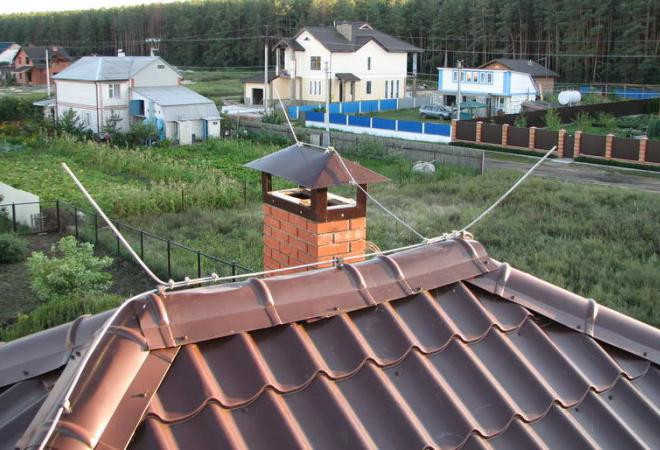 Молниезащита металлической кровли
