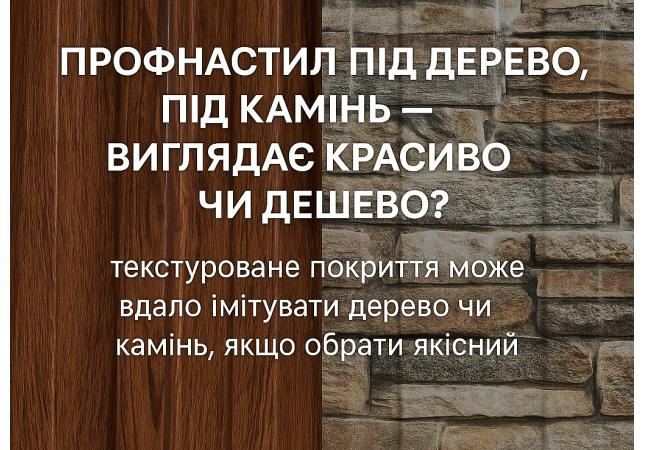 Профнастил з текстурою під дерево та камінь,гарно чи дешево